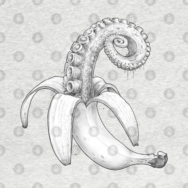 Octopus banana black & white by NikKor